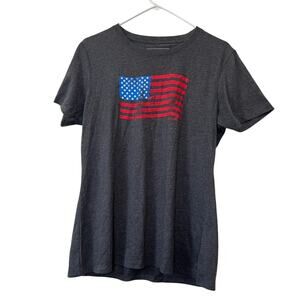 Eddie Bauer Women’s   Short Sleeve American Flag Distressed Graphic Tee Sz XL